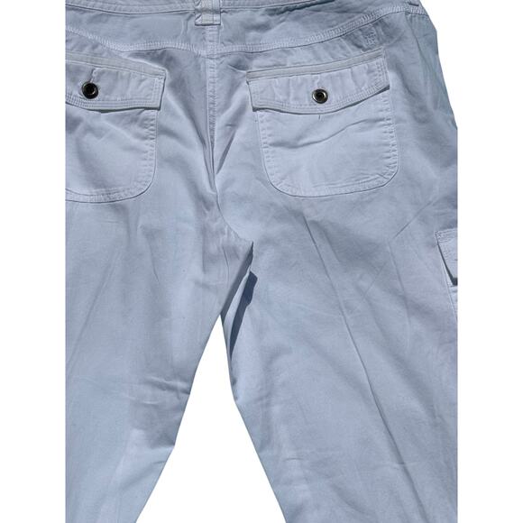 Tommy Hilfiger Cropped Cargo Pants Women’s 10 White 100% Cotton Lightweight - Picture 2 of 16
